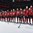 PARIS, FRANCE - MAY 16: Players from team Canada stand at attention during their national anthem following a 5-2 win over team Finland during preliminary round action at the 2017 IIHF Ice Hockey World Championship. (Photo by Matt Zambonin/HHOF-IIHF Images)

